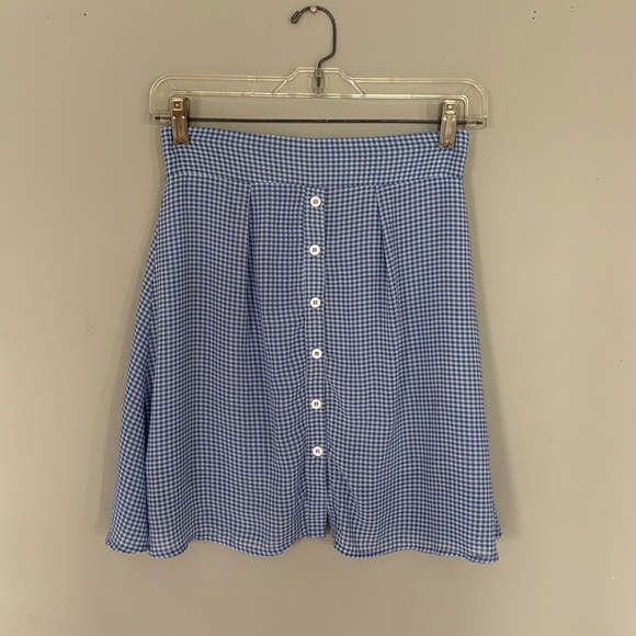 Skylar+Madison Blue White Check Skirt Size Small - Picture 1 of 6
